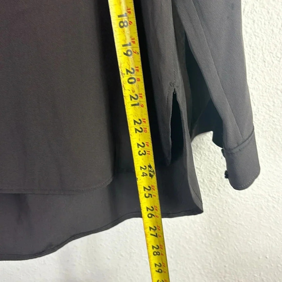 Vince Split V-Neck Silk Popover Long sleeve Silk Blouse Tunic Top size 6 - Picture 6 of 9